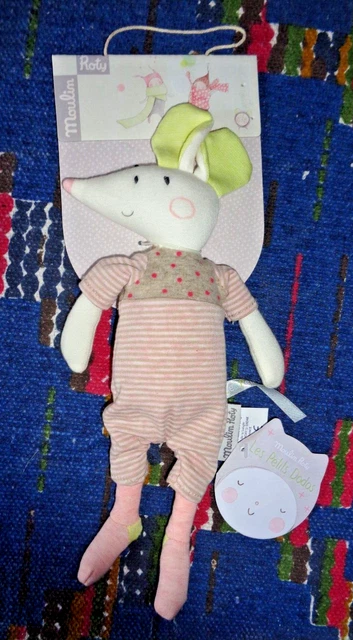 Jn /  Doudou  Peluche Moulin Roty  Les  Petits Dodos Souris Nine Rose Neuf