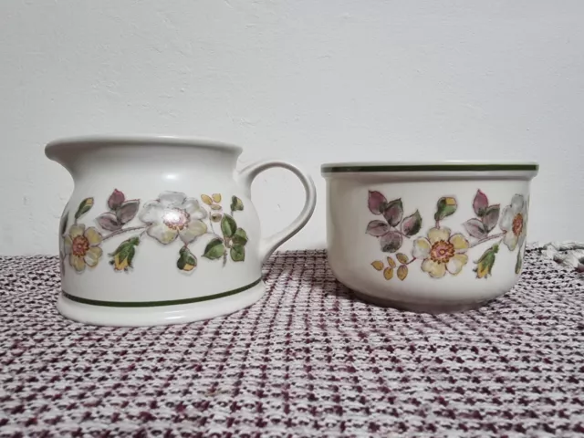 MARKS & SPENCER M & S AUTUMN LEAVES Milk jug and Sugar Bowl Excellent Condition