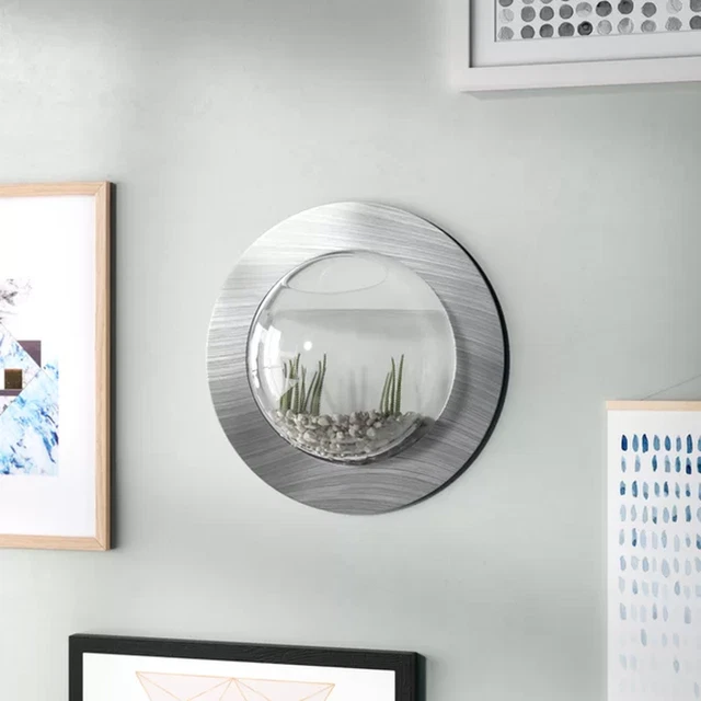 Helfer 1 Gallon Fish Bubble Deluxe Wall Mounted Aquarium Tank