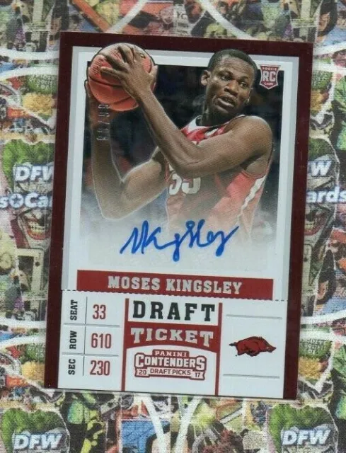 Moses Kingsley Auto RC 2017-18 Contenders Draft Picks Draft Ticket #98 #88/99