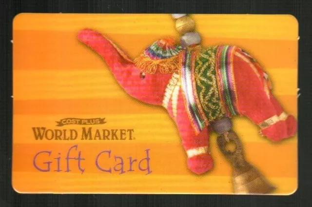 COST PLUS WORLD MARKET Elephant Bell ( 2007 ) Gift Card ( $0 - NO VALUE )