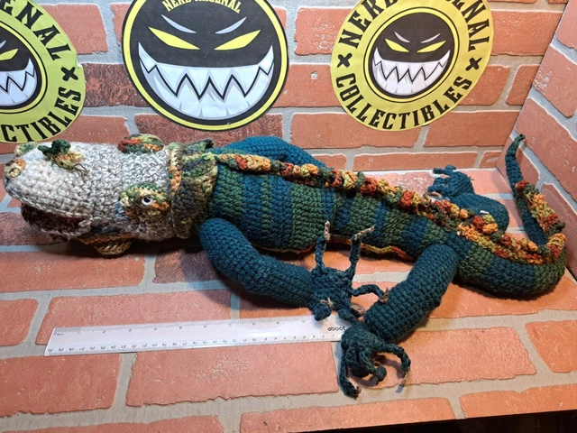 Large Handmade Crochet Iguana Lizard