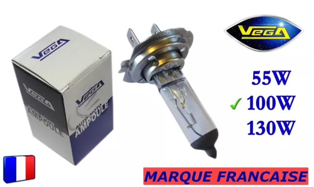 ✨ Ampoule Halogène VEGA® "MAXI" Marque Française H7 100W Auto Moto Phare Avant ✨