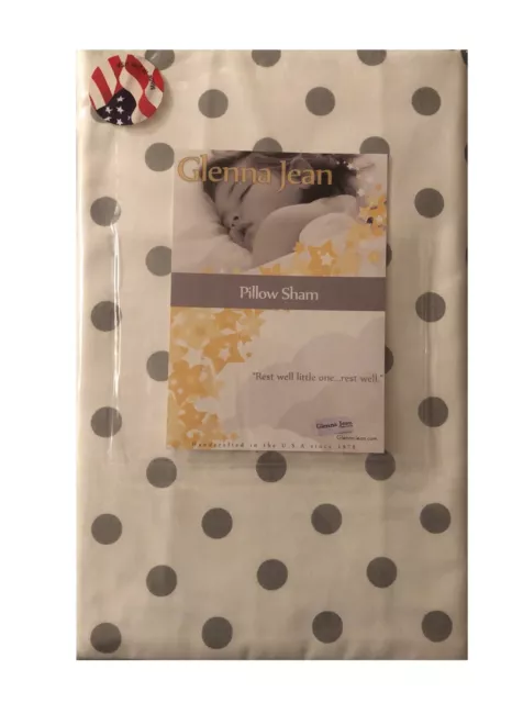 Glenna Jean Heaven Sent Polk A Dot Cream Grey Small Pillow Sham 19” X 28”