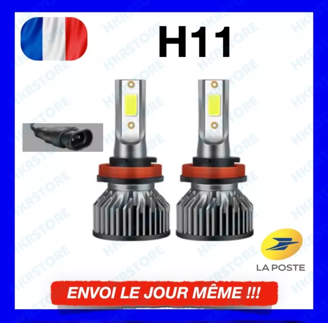 2x Ampoule H11 LED Voiture 72W 10000LM Feux Phare XENON 6500K BLANC PUR IP68