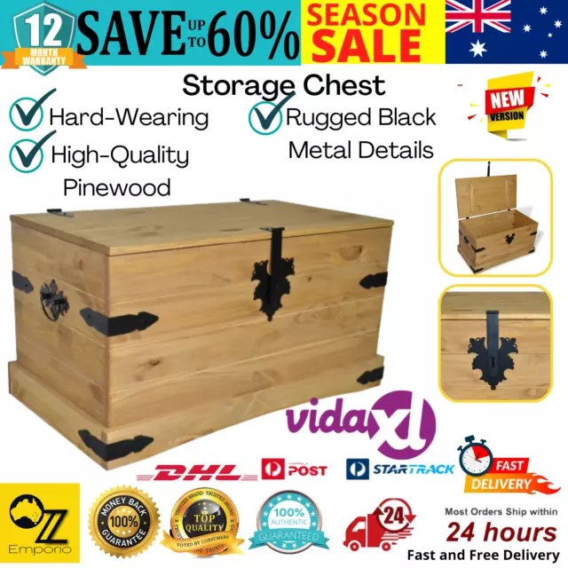 Wooden Storage Chest Cabinet Solid Wood Trunk Corona Toy Blanket Organiser Box