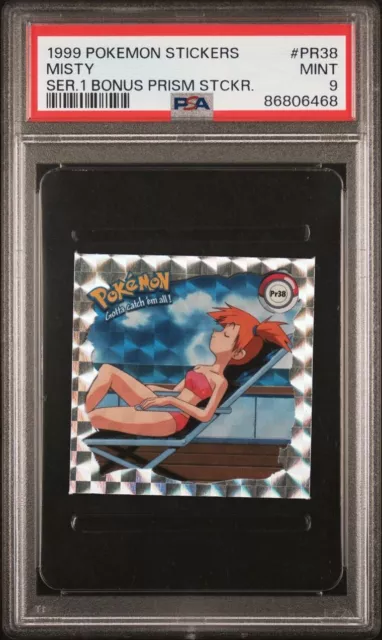 Pokemon Artbox 1999 Aufkleber Serie 1 nebliges Prisma PR38 PSA 9