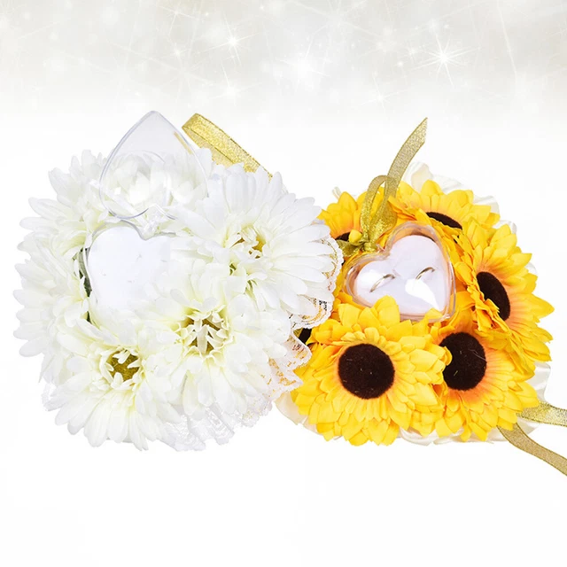 1pc Anneau Oreiller Fleur De Mariage Anneau Titulaire Oreillers Porteur d'anneau