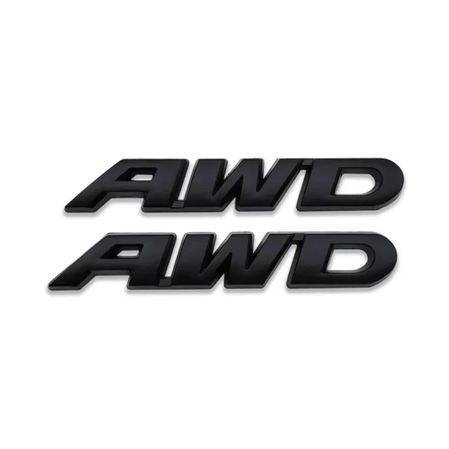 2x Black Metal Small AWD Car Emblem All-Wheel Drive Bagde Sticker Off-Road Decal