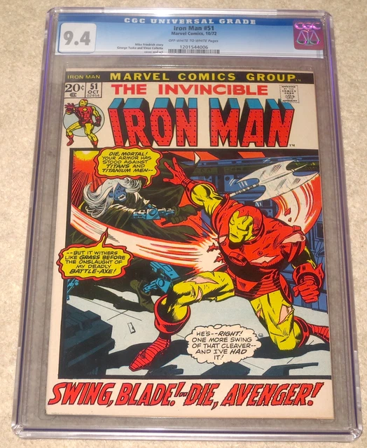 Marvel Comics INVINCIBLE IRON MAN #51 October 1972 CGC 9.4