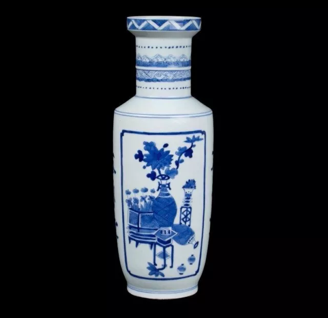 China 20. Jh. -A Chinese Blue & White Roll Vase Kangxi Style - Chinese Chinese