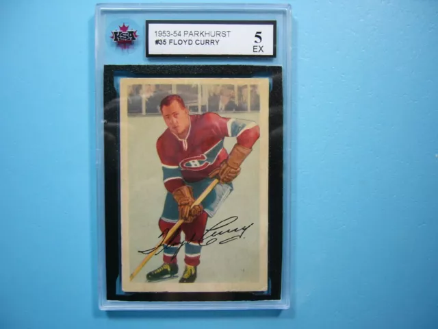 1953/54 Parkhurst Nhl Hockey Card #35 Floyd Curry Ksa 5 Ex Nice+ 53/54 Parkie