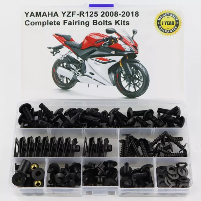 Fairing Complete Bolts Kit Body Screws Fit For Yamaha YZF R125 2008-2018 Black