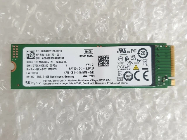 SSD SK Hynix PC611 512Go NVMe M.2 PCIe Gen3 - Occasion Fonctionnel