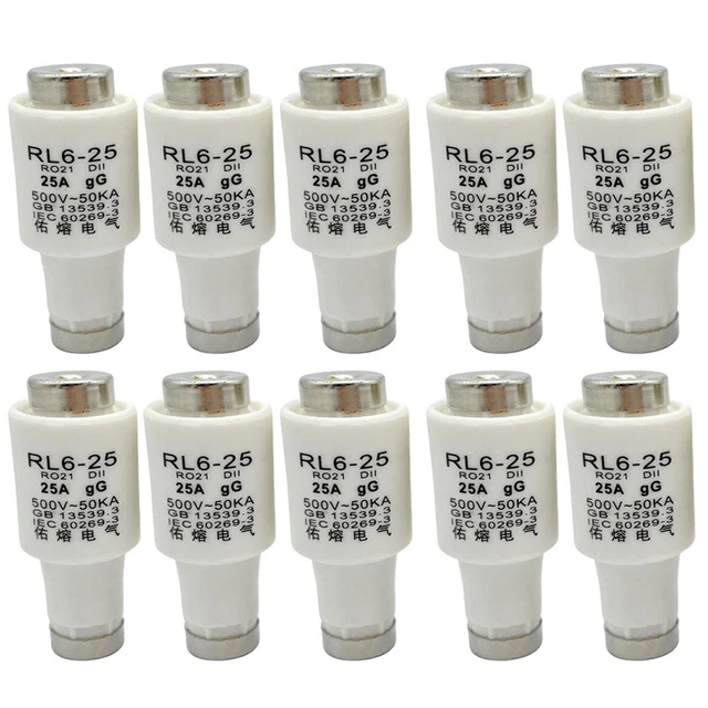 Fusibles DII spiralCeramic 10 pièces 2-32A 500VAC accessoires DII E27 GG diazed