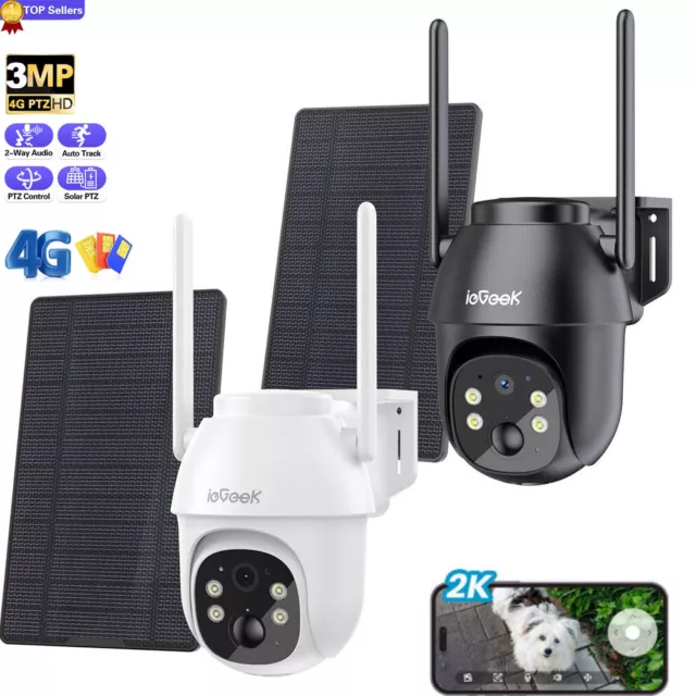 2K 4G LTE Überwachungskamera Aussen mit SIM Karte Kabellos Solar PTZ IP Kamera