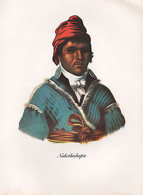 VINTAGE PRINT of 1830's NATIVE AMERICAN INDIAN ~ NAHETLUCHOPIE ~ MUSKOGEE