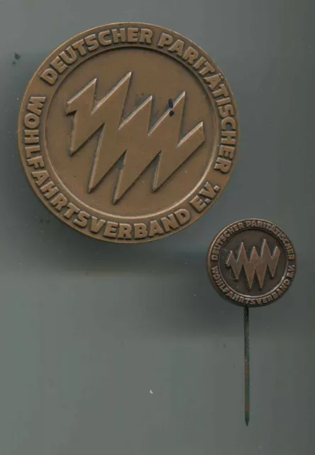 Paritätischer Wohlfahrtsverband Medaille 50 mm und Anstecknadel 1 mit Etui (S67)