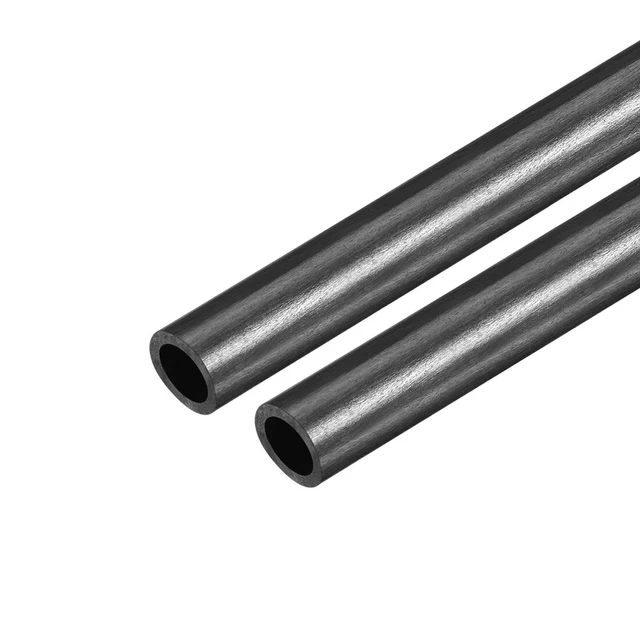 Tubo redondo fibra carbono 6mm x 4mm x 500mm Tubería pultrusión 2pzas