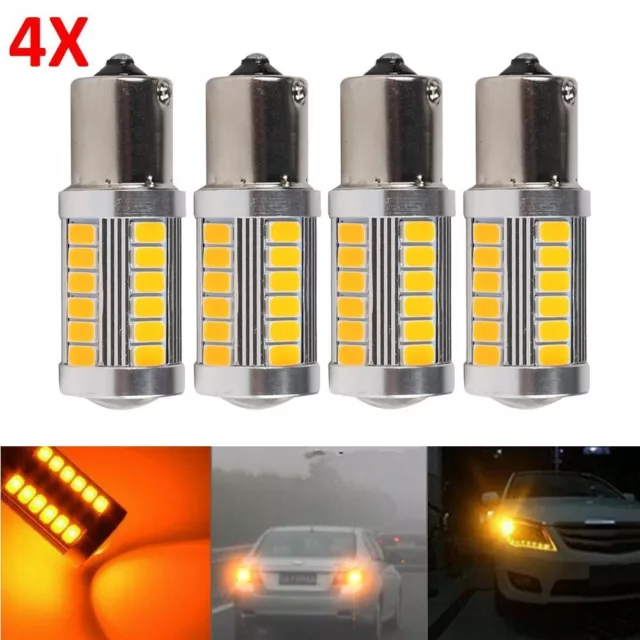 Bau15s Py21w 581 Indicator LED Amber Yellow SMD Car 1156 Signal Light Bulbs 12v