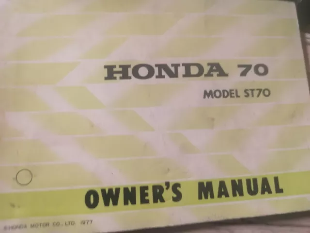 Honda St70 K3 1977 4209801 OWNERS MANUAL.