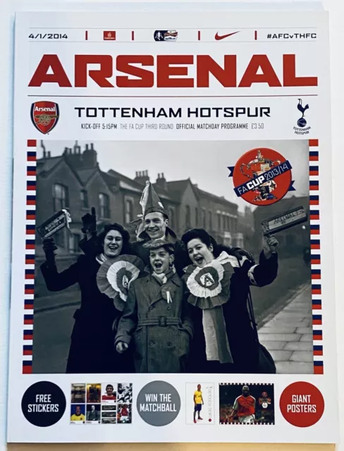 Arsenal v Tottenham Hotspur 2013/14 FA Cup 3rd Round Programme