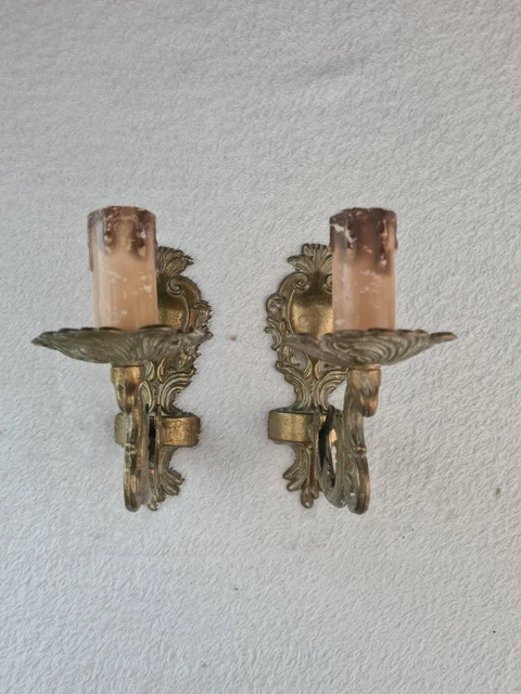 2 Superbes  Anciennes  Applique Murale En Laiton Vintage   Annee 70