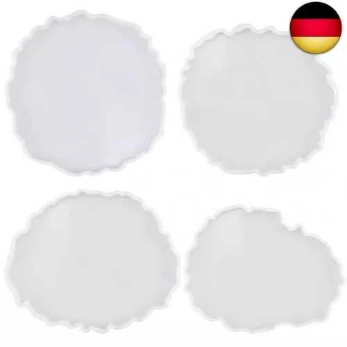 HQdeal Silikonformen Epoxidharz Set 4 Stück Große Resin Silikonform Resin Mold G