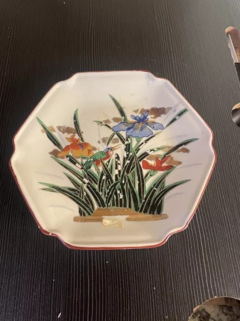 ANDREA BY SADEK - Hexagonal Plate, with flower, Iris, Bird $19.99 ...
