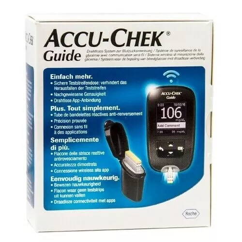 MISURATORE ACCU-CHEK GUIDE ROCHE KIT controllo GLICEMIA + 10 STRISCE