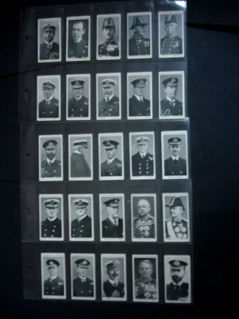 Lambert & Butler Cigarette Card Set - 1914 Naval Portraits - Full Set- Vg/Con.