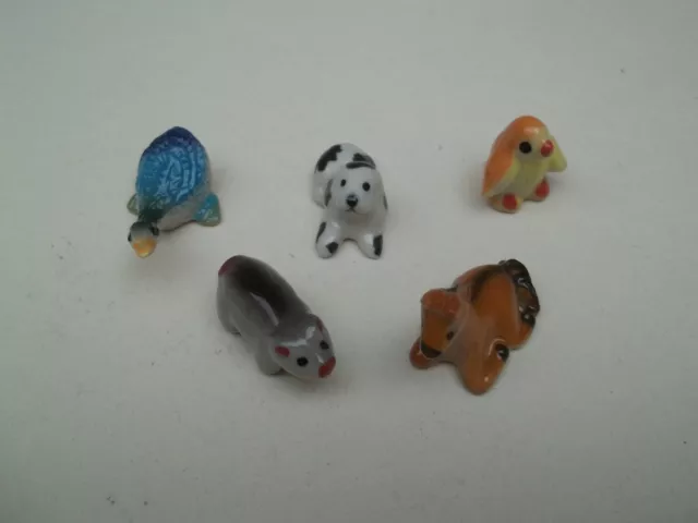 lot de 5 animaux miniature en céramique  2 à 3 cm  S1-13