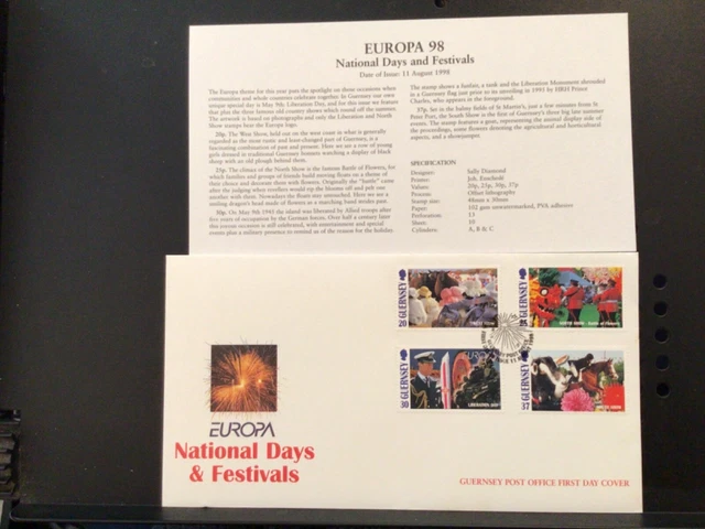 Guernsey FDC 1998- Europa National days and festivals