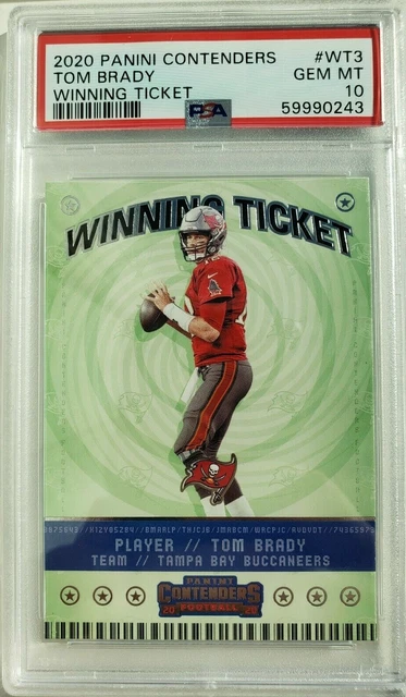 2020 Panini Contenders Tom Brady Winning Ticket Card PSA 10 Gem Mint #WT3 Bucs