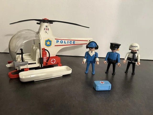 Playmobil 3144 – Hélicoptère De Police Avec Figurine – Occasion