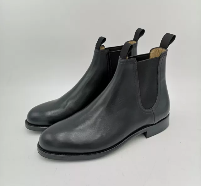 MYRQVIST MEN S BLACK Leather Chelsea Boots Shoes Size UK 8 Good