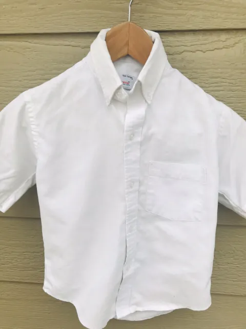 Tom Sawyer Elderwear Boys Size 6 White Short Sleeve School Uniform Shirt Top