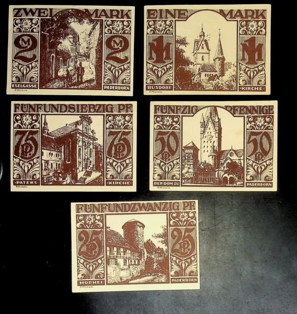 1921 Germany PAREY 25 50 75 100 200 Phennig Banknote / Notgeld NO 1
