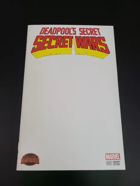 Deadpool Secret Wars  #1 Blank Cover Sketch Variant 9.8 Nm Get It Signed / Art