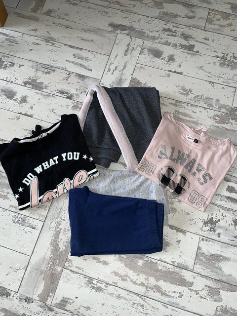 Pacchetto vestiti ragazze età 10-11 t camicie legging fondo jogging