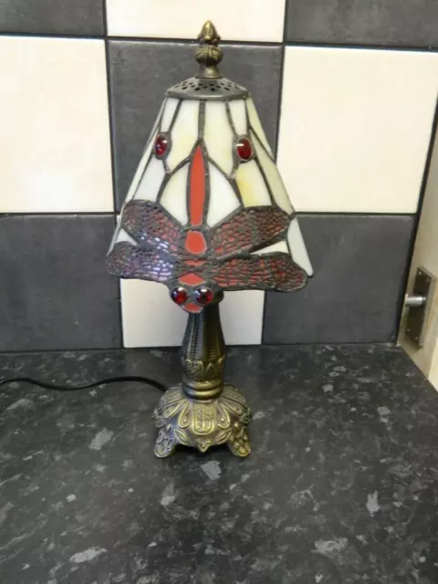 Small Tiffany Style Stained Glass Table Lamp