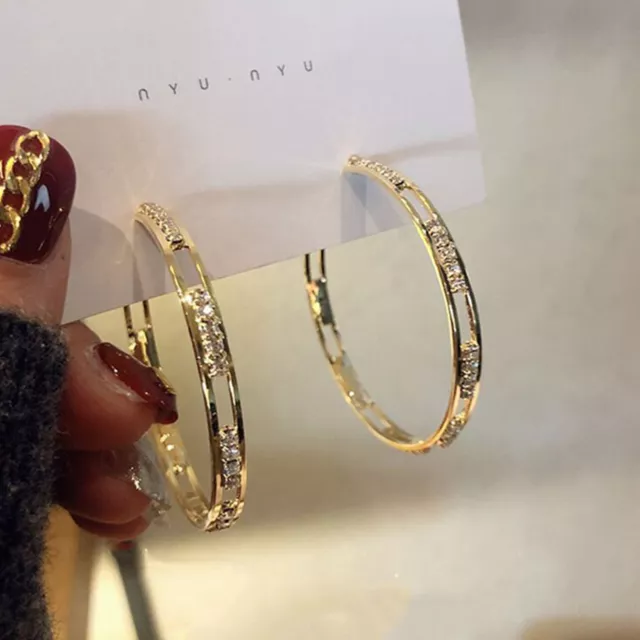 Pendientes de aro de oro chapados en oro para mujer, regalos de joyería de moda