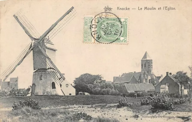 KNOCKE - le moulin et l'église
