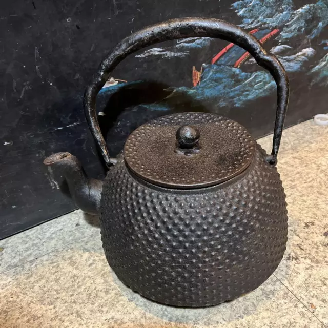 Teapot kettle Tetsubin Nanbu Tekki Cast Iron Japanese A256