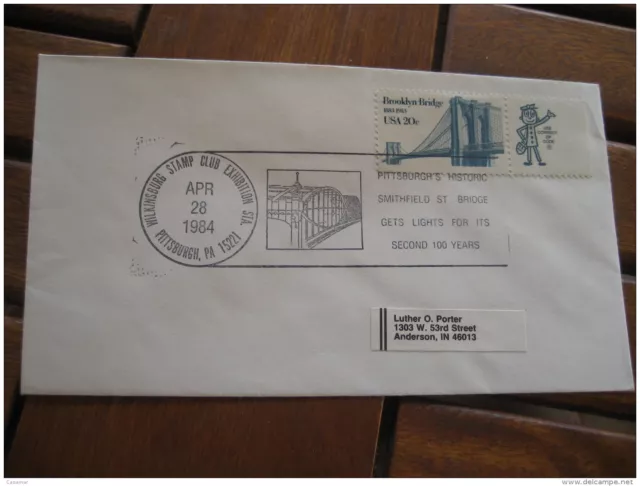 Smithfield St.Bridge Pont Pittsburgh 1984 Cancel Cover USA