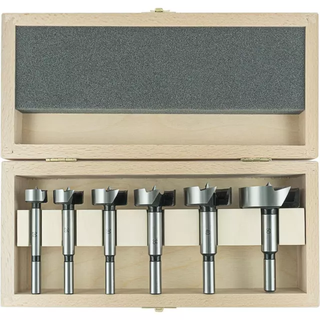 ENT 40306 6-teilig Forstnerbohrer Set - Ø 20-25-30-35-40-50 Premium HSS