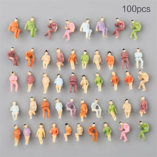 100Pcs 1:150 Scale DIY Painted People Figures Model Sand Table Train Layout Toys