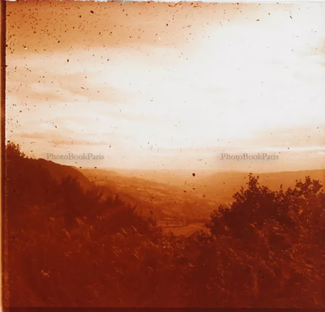 FRANCE Paysage Auvergne Photo Stereo Plaque de verre Vintage VR21L6n2
