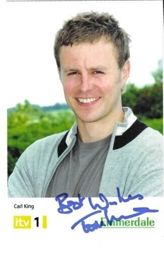 Emmerdale - Cast Card - Carl King - Tom Lister - Hand Signed - Undedicated