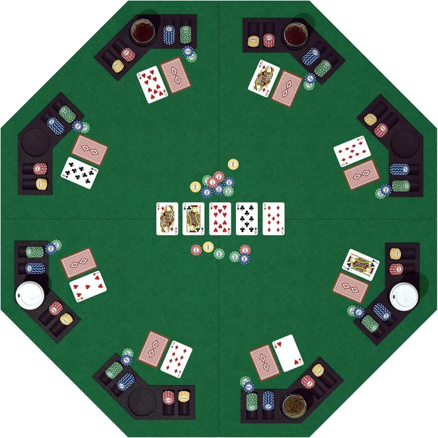 48 Inch Foldable Poker Table Top for 8 Players, Octagon Poker Table Topper with